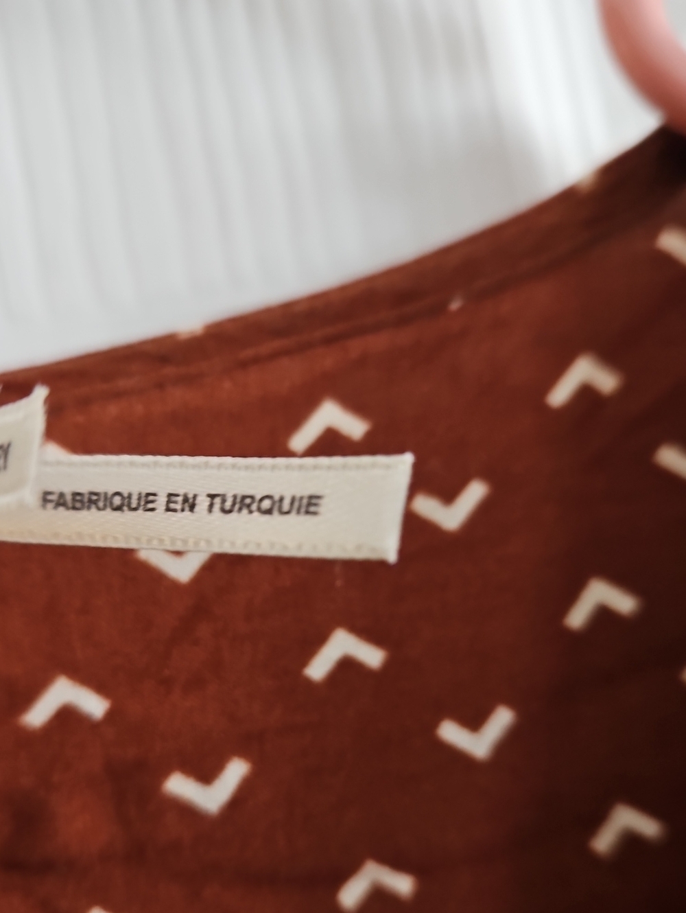 Urban Outfitters Kimchiowmen's Rust Brown Midi Wrap Dress with WhiteVshape Print - Picture 8 of 14